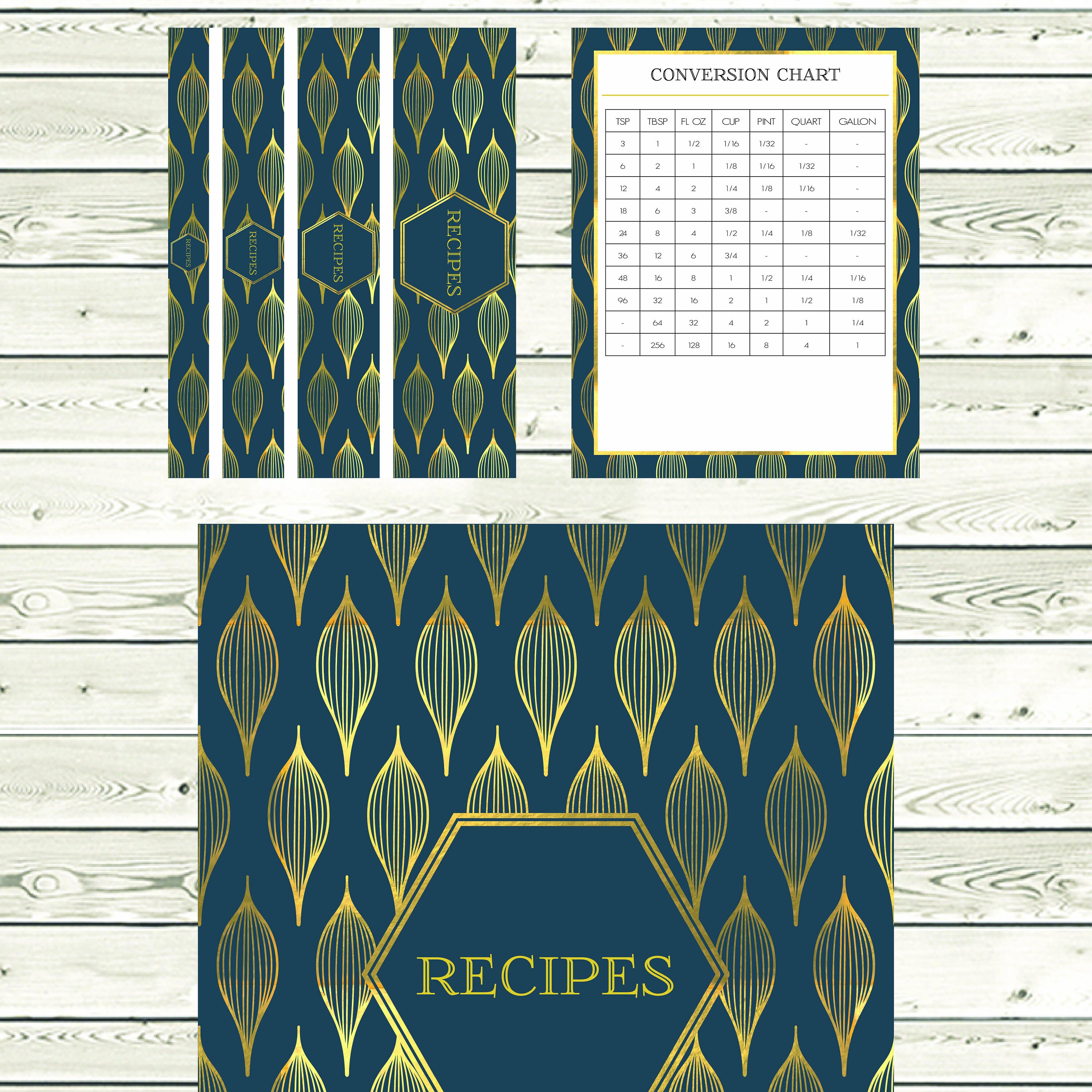 Art Deco Recipe Binder Kit Printable Recipe Binder Cookbook Etsy