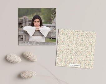 Anuncio de graduación de Kaitlin, graduación universitaria, graduación de secundaria, anuncio de graduación de último año, moderno, imprimible, impreso, 5x5