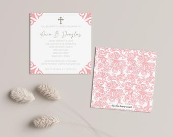 Invitación de bautizo Aria, invitación de bautizo de niña, anuncio de bautizo imprimible, bautizo impreso, bautizo digital, bautizo, 5x5