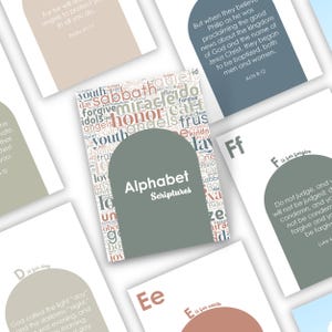 ABC Scripture Cards - A to Z Bible Verse for Kids | Modern Neutral Printable, Memory & Alphabet Learning, Preschool Christian Decor