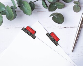 Ramas + Bayas, Pestañas divisorias plegables, Carpeta de recetas, Archivo digital, Pestañas DIY, Imprimible, Pestañas editables, Pestañas preestablecidas, 8.5x11, Rojo, Carta