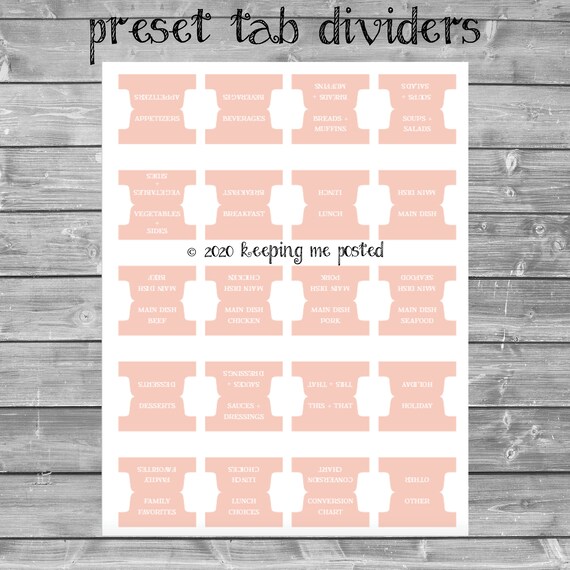 printable divider tabs
