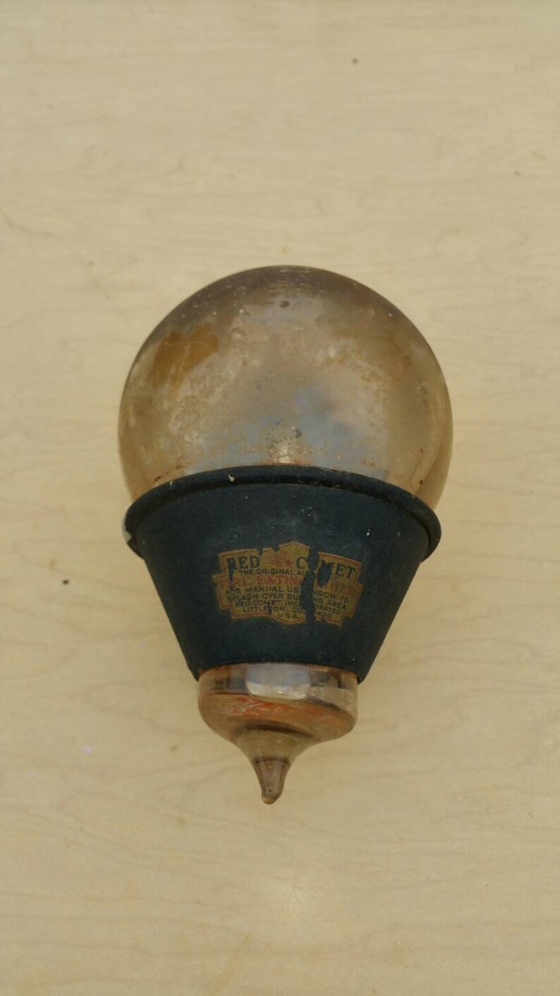 Vintage Red Comet Fire Extinguisher Glass Grenade w/metal wall Etsy