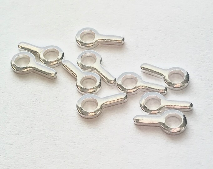 Chain End Thread Cup Chain Finisher End Loop 10pk Shiny Silver Plated 4x7mm - Etsy