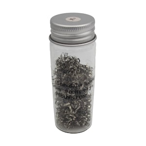5 grammes 99.9% Scandium métal Tournures dans l’élément de flacon en verre 21 échantillon Terre rare