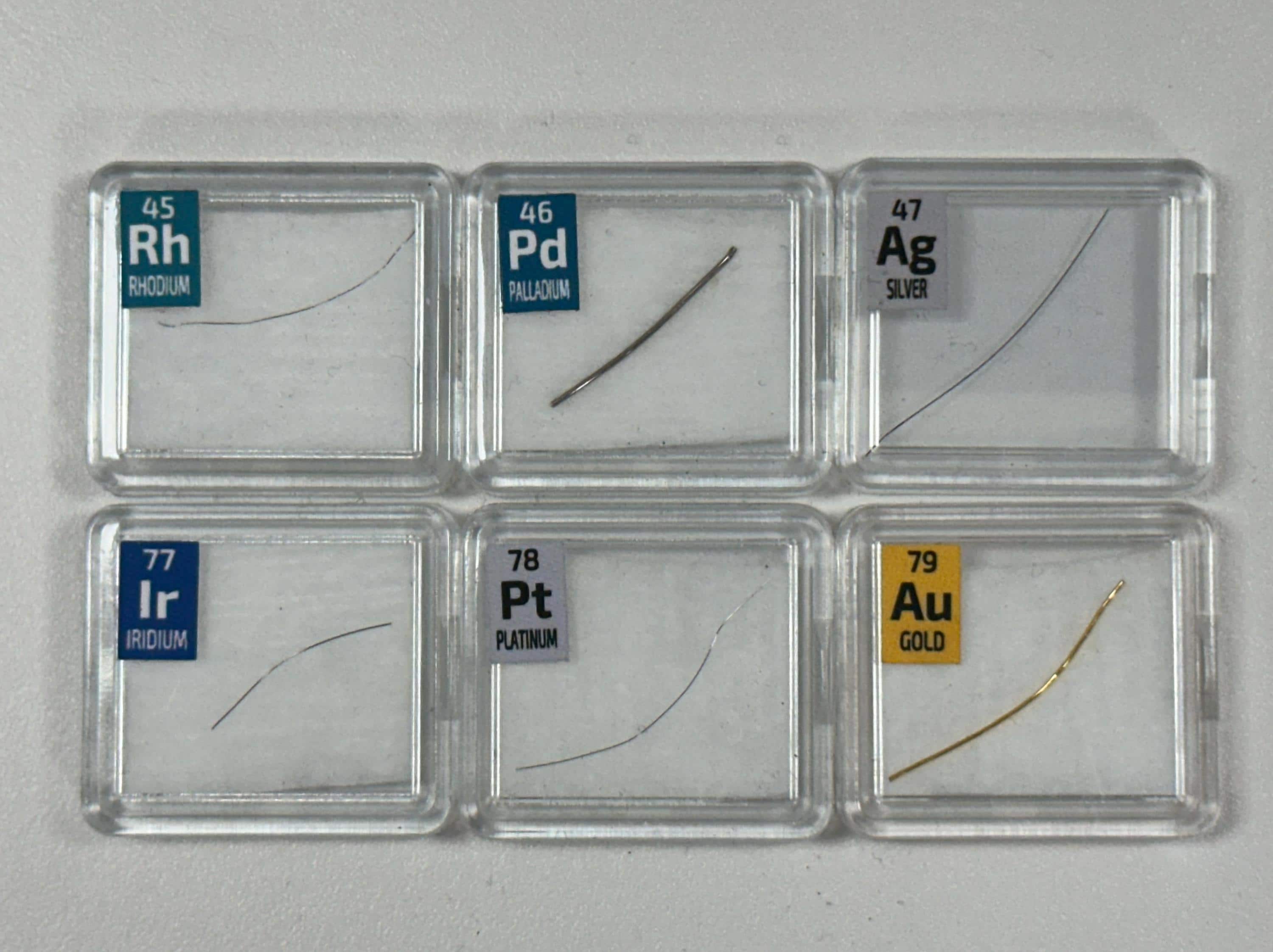 Set di fili di metallo prezioso da 20 mm ciascuno di rodio, iridio