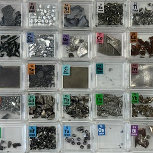 25 Piece Periodic Element Tile Set including Osmium Ruthenium Scandium Titanium Lutetium Terbium Vanadium +++