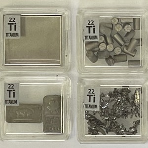 Lámina de titanio puro / pellets / lingote / cristal 99.9% + en nuestra nueva baldosa de elemento periódico más gruesa.