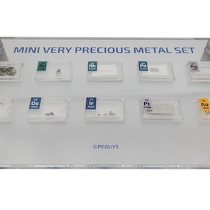 PEGUYS Mini Very Precious Metal Set With Acrylic Table Display 10 x Mini Periodic Elements Tiles