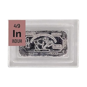 Indium Metal Bullion Bar - 1g Ingot - Purity: 99.99%