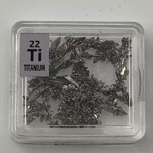 Titanium Crystals 99.9% pure in a periodic element tile.