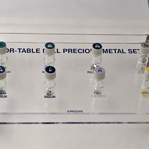 POR-Table Full PRECIOUS METAL Set inc Rhodium Iridium Gold Osmium Palladium Platinum Ruthenium Silver