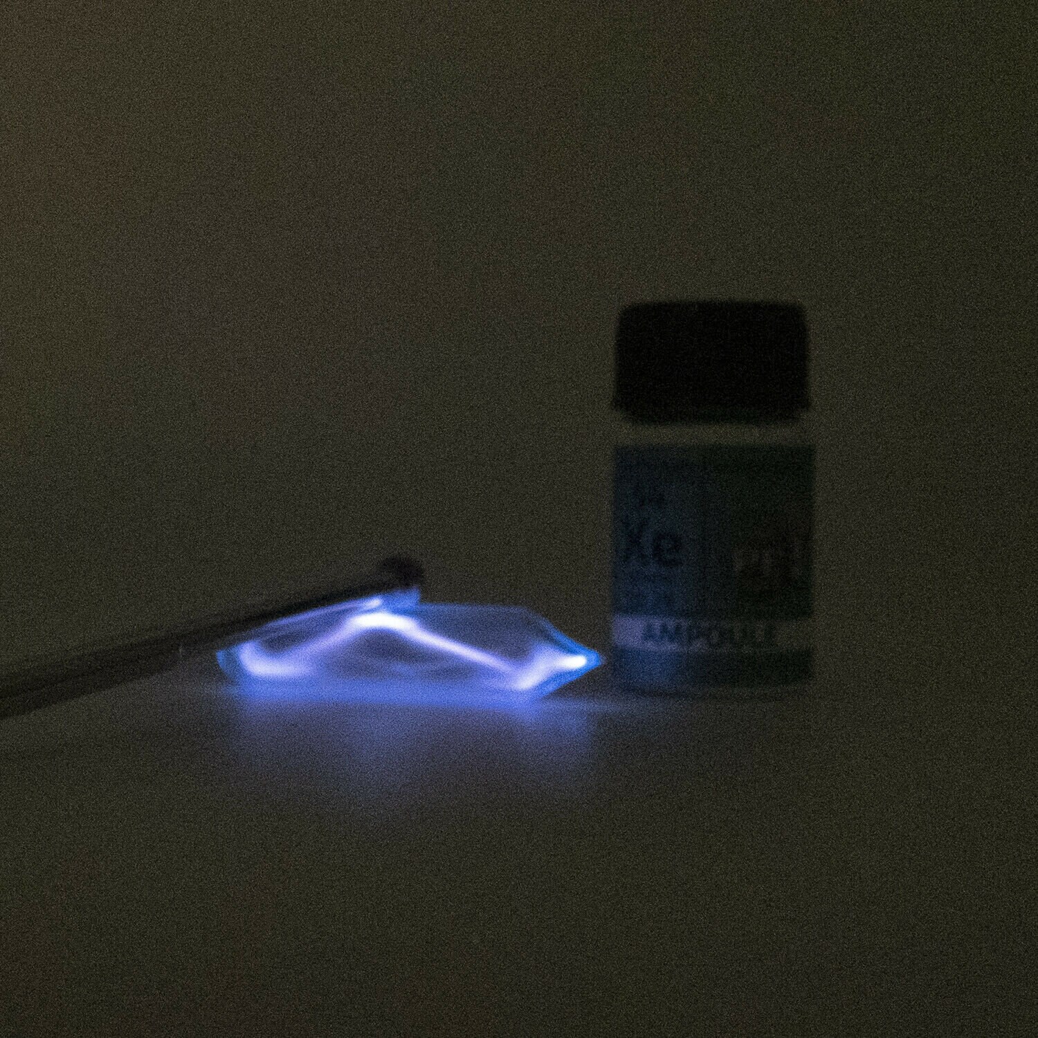 Pure Xenon Gas Ampoule Element Sample Low Pressure in Labeled Glass