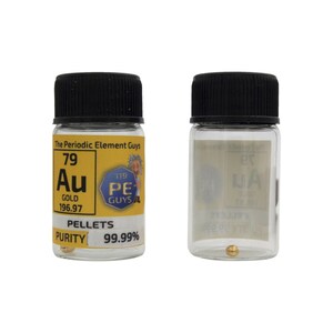 Gold Metal Element Sample - 0.1g Pellet - Purity: 99.99%