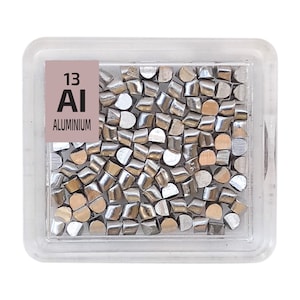 Aluminium Pieces  99.99% pure Periodic Element sample in a PEGUYS Periodic Element Tile