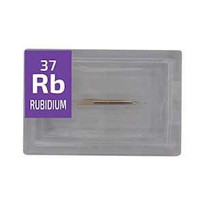 Rubidium Metal Element 15 mg ampoule 99.9% Pure Element Sample in a Mini PEGUYS Periodic Element Tile