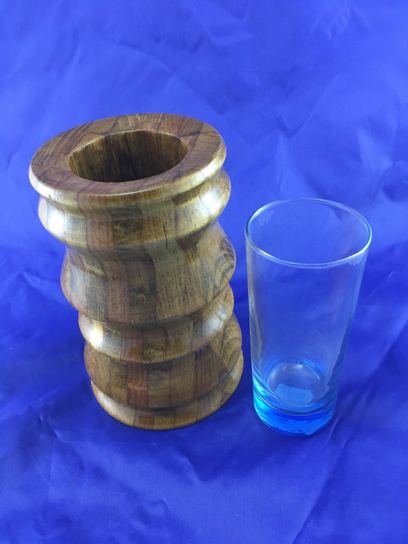 Decorative Lathe Turned Wooden Vase With Glass Insert. Etsy