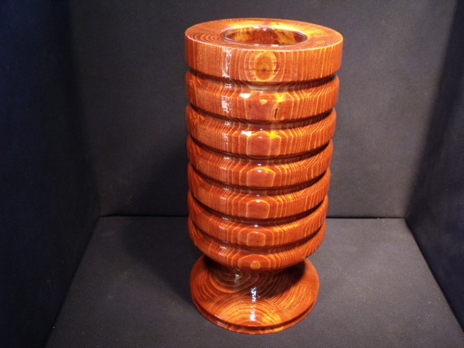 Decorative Lathe Turned Wooden Vase With Glass Insert. Etsy