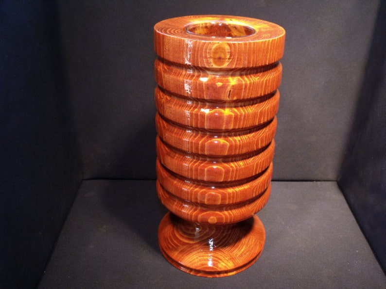 Decorative Lathe Turned Wooden Vase With Glass Insert. Etsy