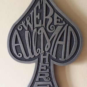 Alice in Wonderland themed wall plaque - we&quot;re all mad here