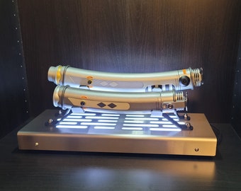 double Lightsaber Display stand with LED lights