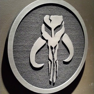 Mandalorian Mythosaur plaque sign Boba Fett