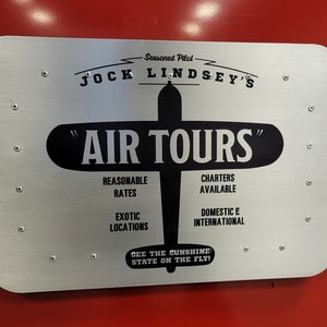 aluminum air tours bar sign jock Lindseys