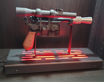 DL-44 tabletop Blaster Display stand Black finish with LED lights