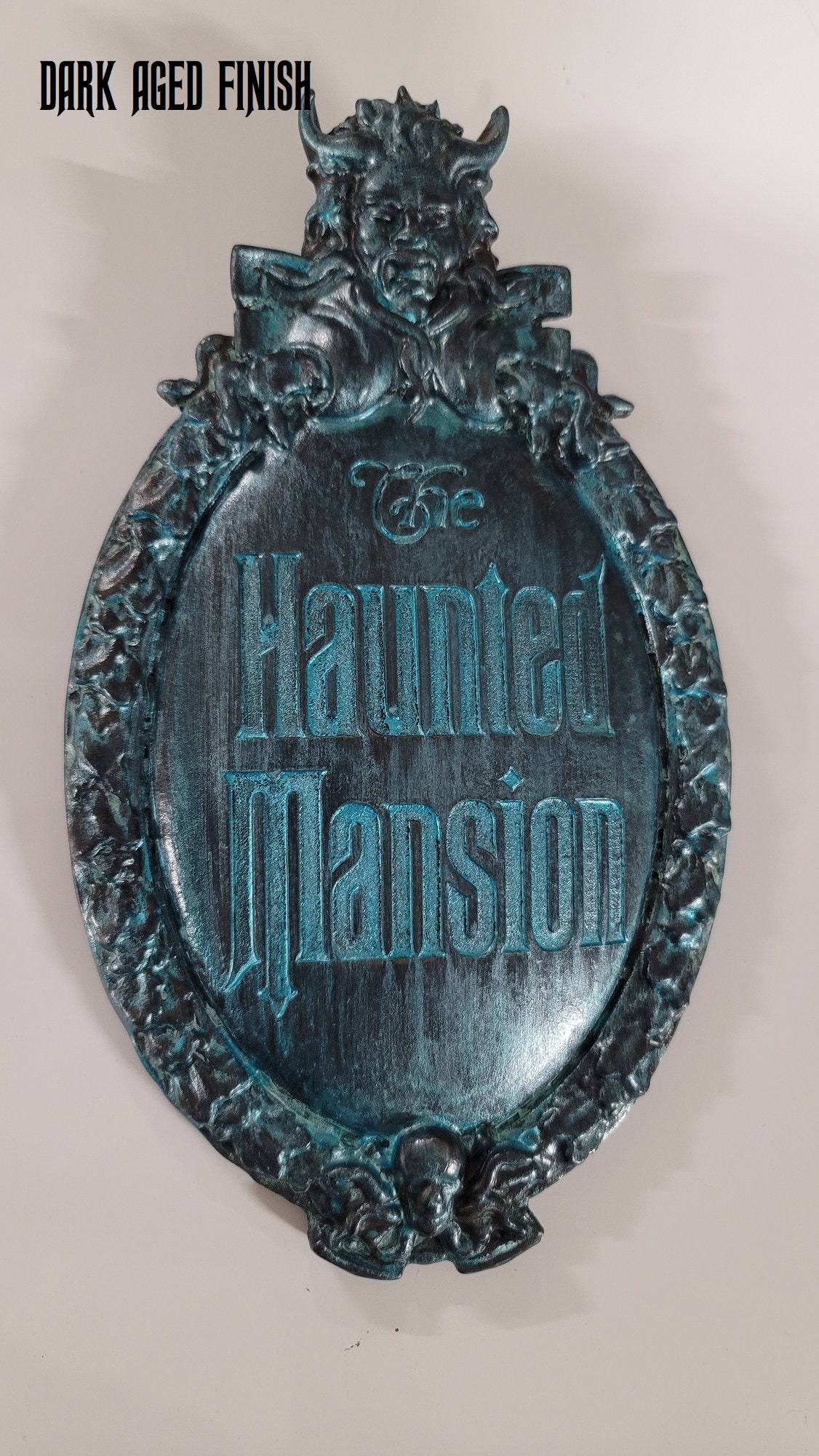 Haunted Mansion Resin Sign 看板 Haunted Mansion Gate Plaque Sign Full Size Prop Cast From