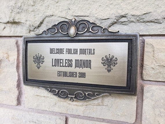 Personalized Haunted Mansion Themed Address Plaque Sign