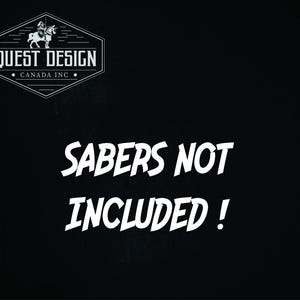 stainless finish triple Lightsaber wallmount Display stand with LED lights image 11