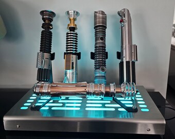 5 Lightsaber Display stand vertical & horizontal with LED lights