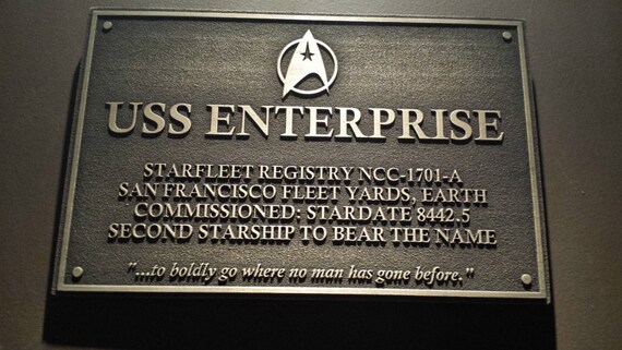 USS Enterprise Star Trek Fleet Plaque Suit Work Wedding Tie Bar Clip 