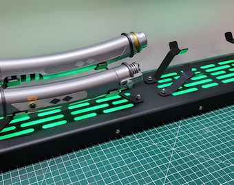 black finish 4 Lightsaber Display stand with LED lights