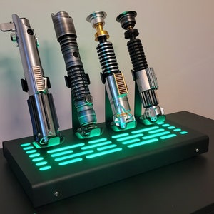 4 Lightsaber vertical Display stand with LED lights black cover