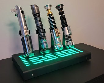 4 Lightsaber vertical Display stand with LED lights black cover