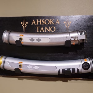 etched wood double lightsaber wallmount customizable