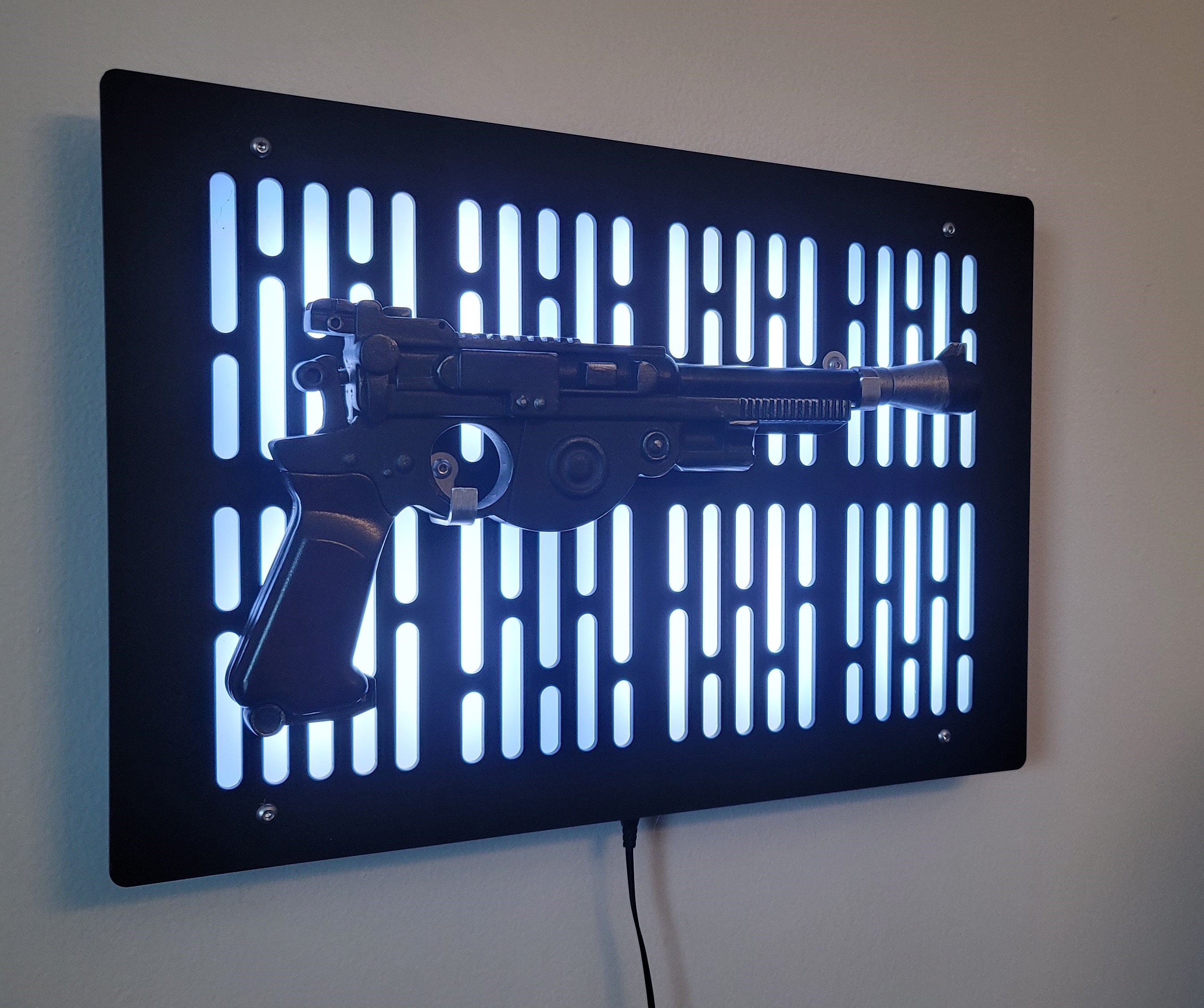 Black Finish IB-94 Mandalorian Blaster Wallmount Display With LED