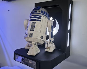 Collectible Display Stand with drawer Customizable background and identification plate