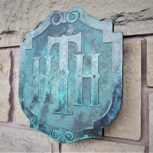 Tower Of Terror Plaque HTH Hollywood Tower Hotel dark aged finish