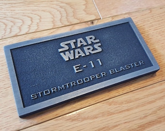 E-11 Stormtrooper Blaster name plate