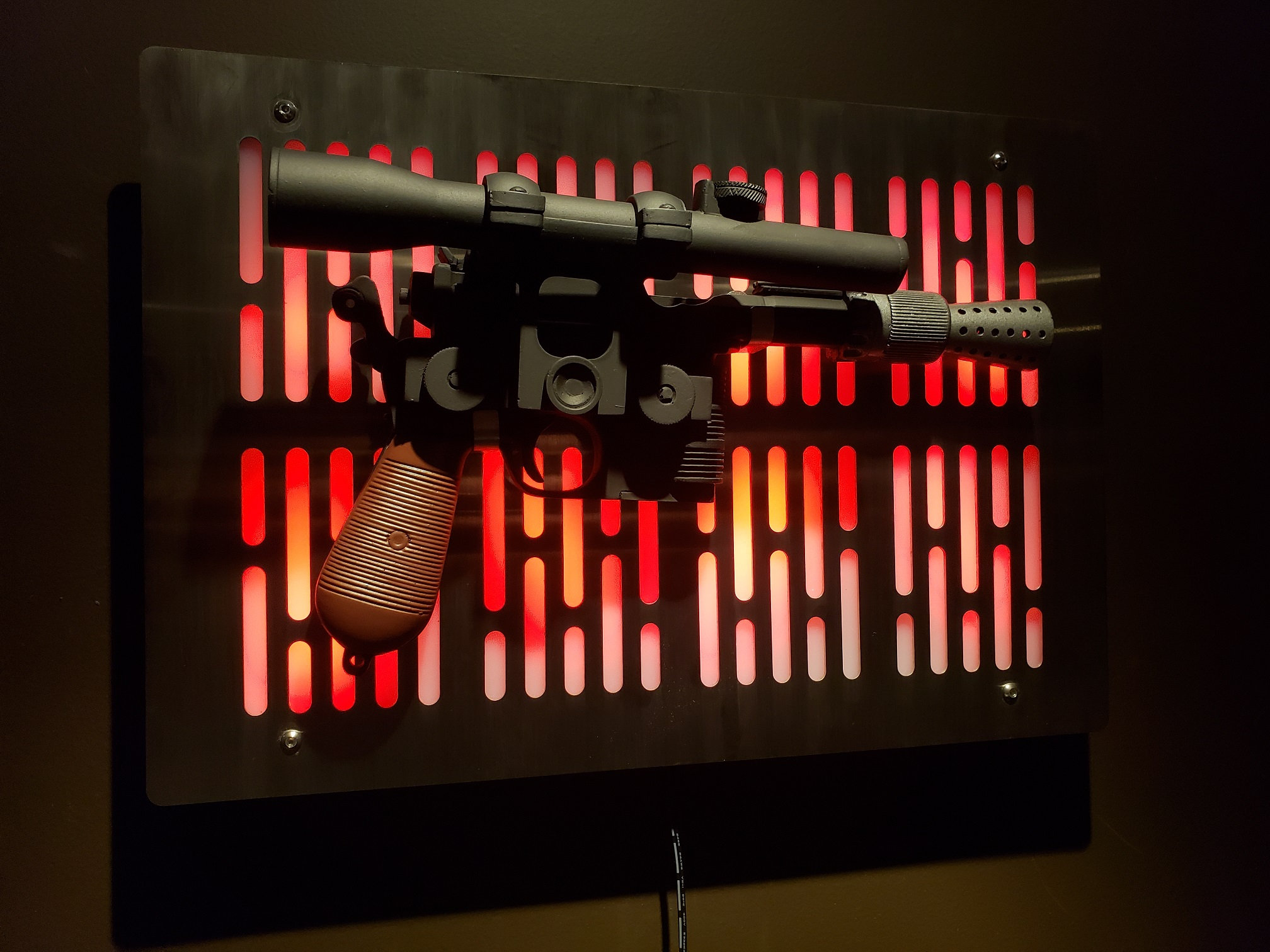 Stainless Finish DL-44 Wallmount Display With LED Lights Vertical