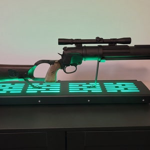 Boba Fett EE-3 blaster stand with LED lights black cover