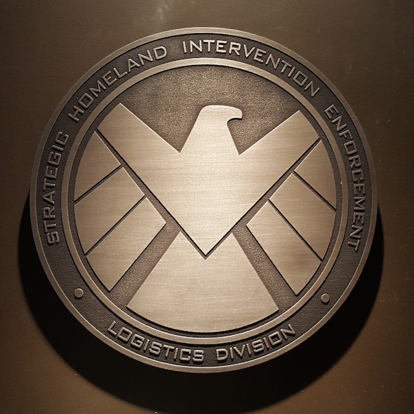 large sized  Agents of SHIELD comic inspired plaque Strategic Homeland Intervention Enforcement Logistics Division