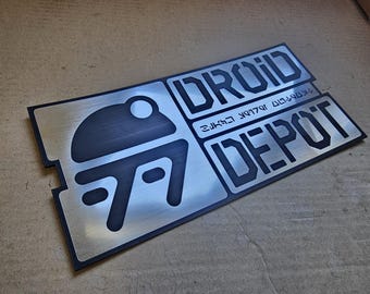 large droid depot data plate name plate identification display