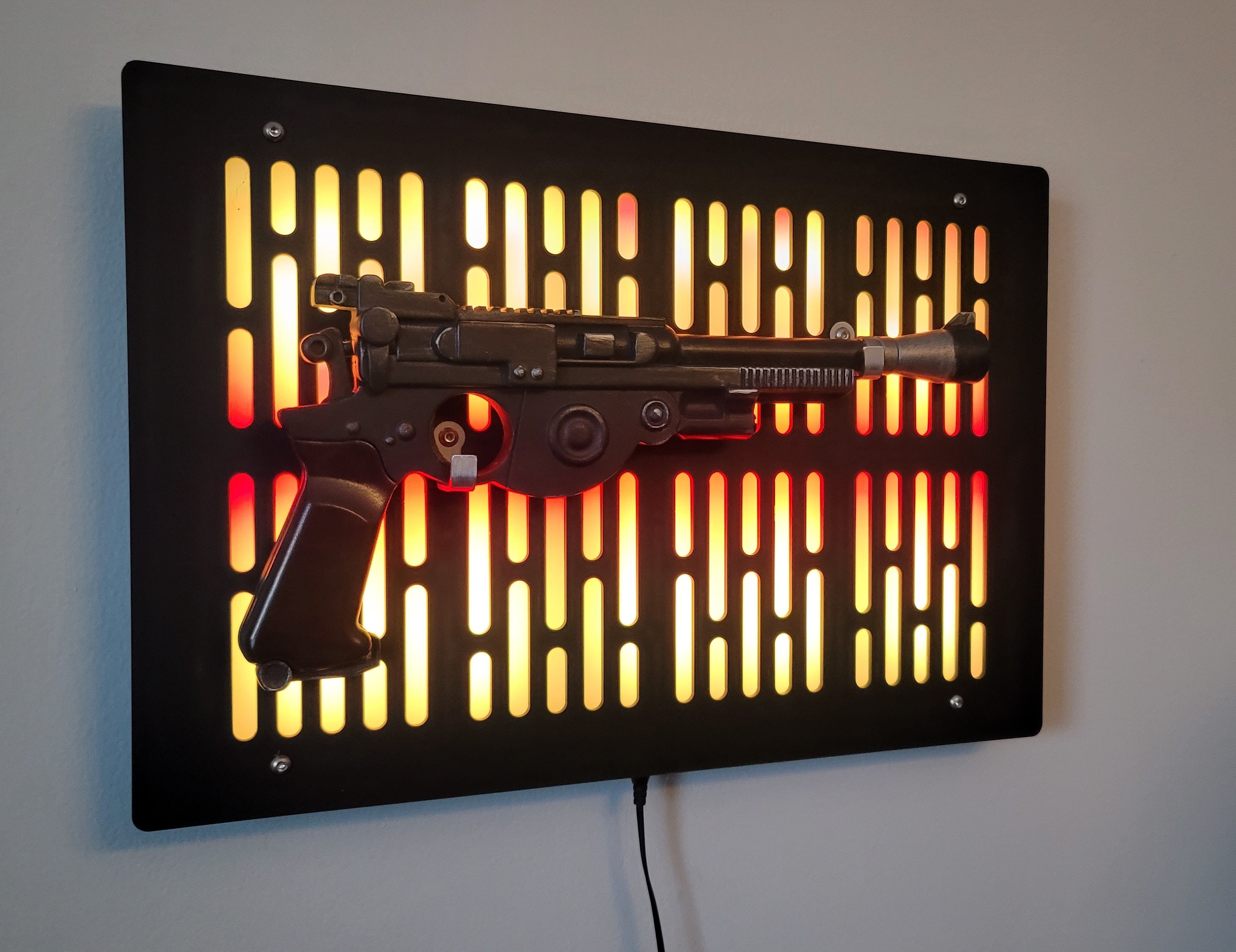 Black Finish IB-94 Mandalorian Blaster Wallmount Display With LED