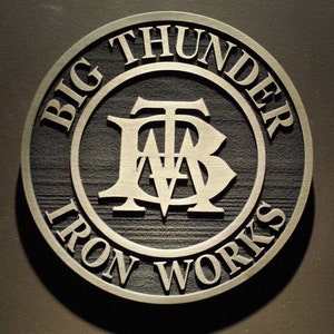 BIG thunder mountain iron works prop sign replica