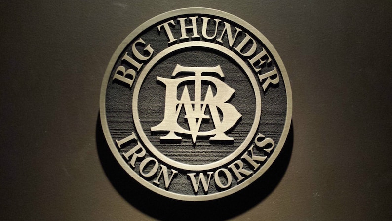 Disney BIG thunder mountain iron works prop sign replica | Etsy