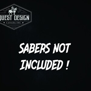 black finish triple Lightsaber wallmount Display stand with LED lights image 10