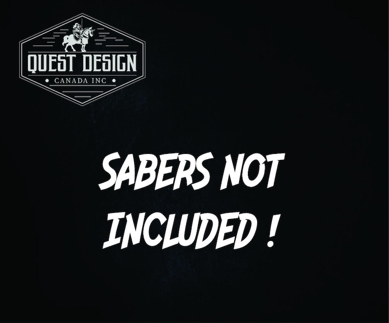 black finish triple Lightsaber wallmount Display stand with LED lights image 10